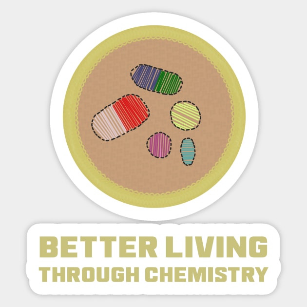 Merit Badge for Practical Brain Chemistry Sticker by LochNestFarm